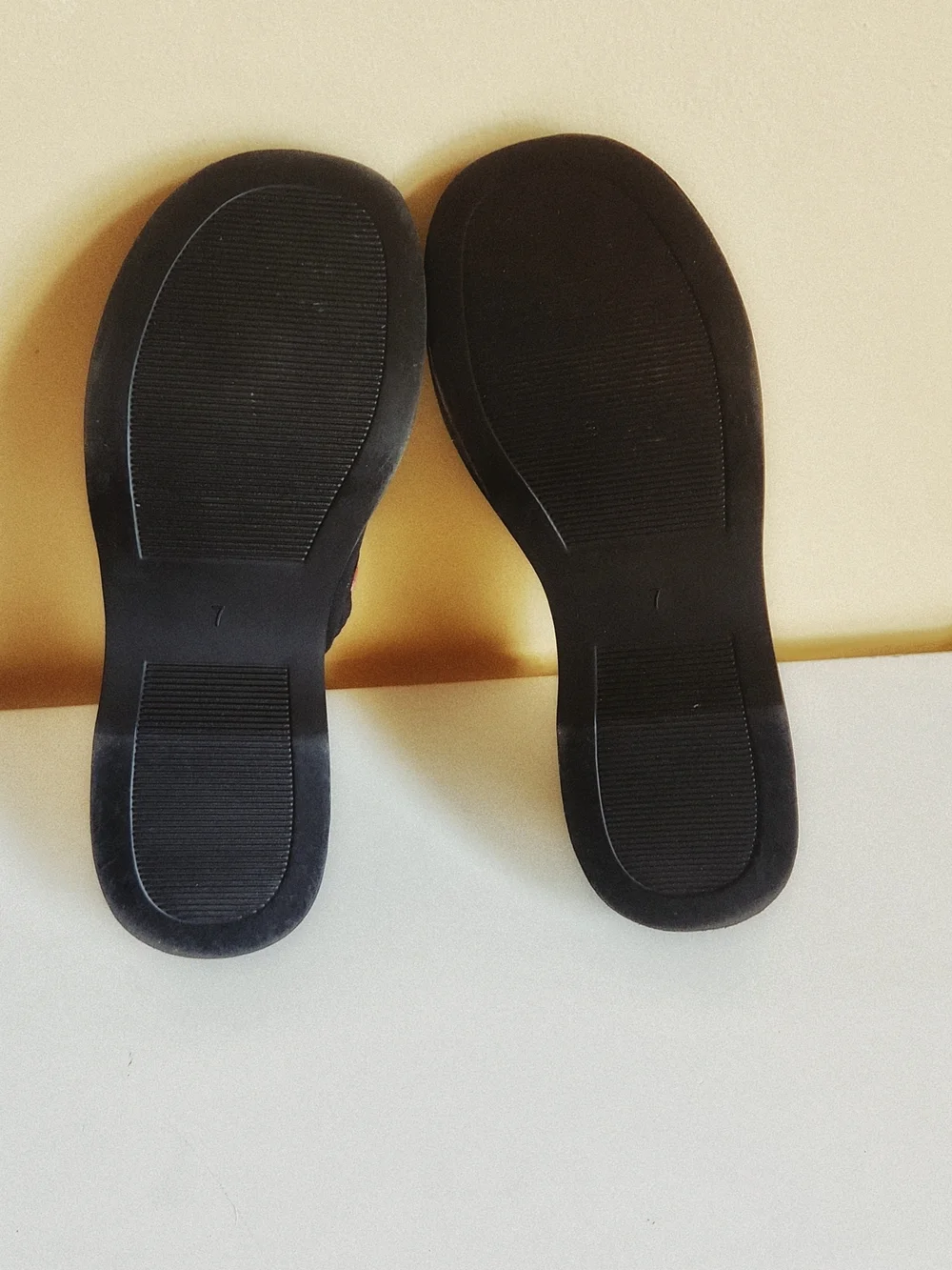 Floral Embroidered Black Platform Slides
